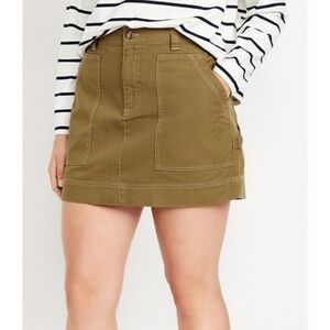 Old Navy Utility Mini Skirt In Satin Moss Size 12